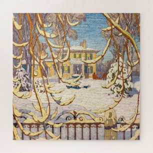 Puzzle Red Sleigh House, hiver Lawrence Harris