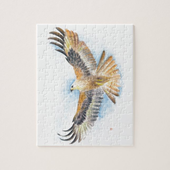 Puzzle Red Tail Hawk Art (Vertical)
