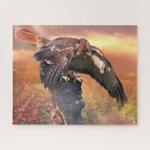PUZZLE RED TAIL HAWK TOUCHDOWN