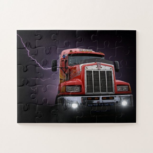 Puzzle Red Thunder KW Big Rig 18 Wheeler (Horizontal)