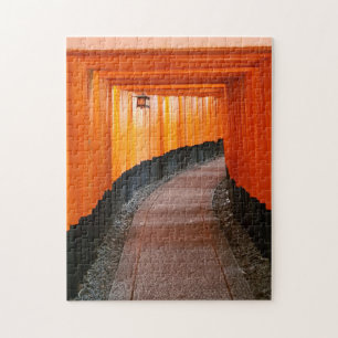 Puzzle Red Tori Gates Shrine Kyoto Japon photo de voyage