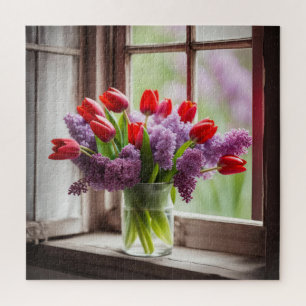 Puzzle Red Tulip et Lilac Bouquet