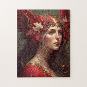 Puzzle Red Valkyrie Woman Fantasy Art