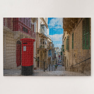 Puzzle Red vintage mail box in Malta