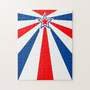 Puzzle Red White Blue Star Frustrant