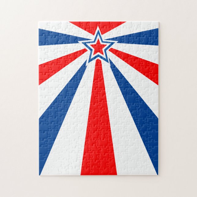Puzzle Red White Blue Star Frustrant (Vertical)