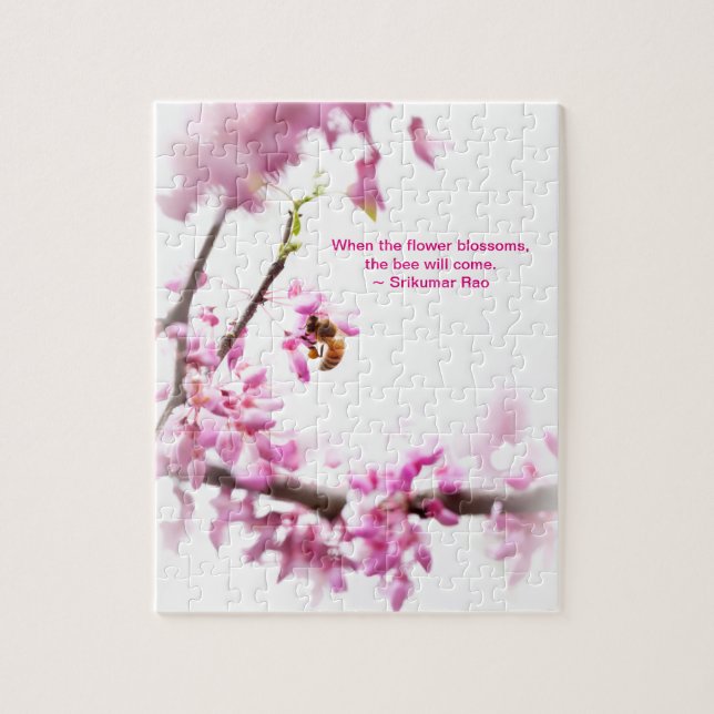 Puzzle Redbud & abeille de miel au printemps (Vertical)