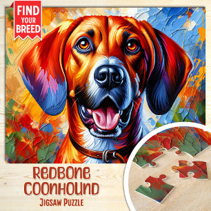 Puzzle Redondance Coonhound Portrait de chien Acrylique A