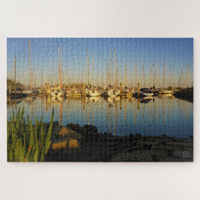 Puzzle Reflet de bateaux dans un port. (Horizontal)