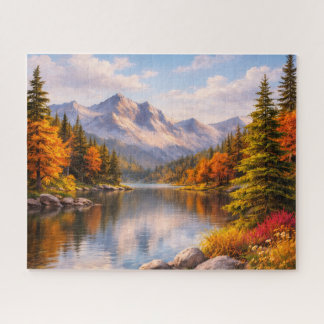 Puzzle Reflet du lac de montagne Couleurs automnales Puzz