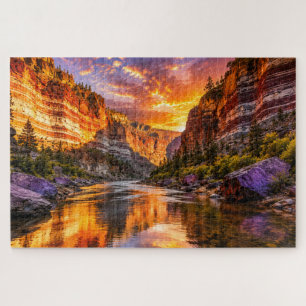 Puzzle Reflets du Golden Canyon   Rivière de coucher de s