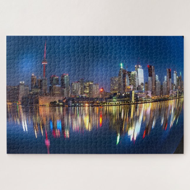Puzzle Reflets d'un paysage urbain sur le lac (Horizontal)