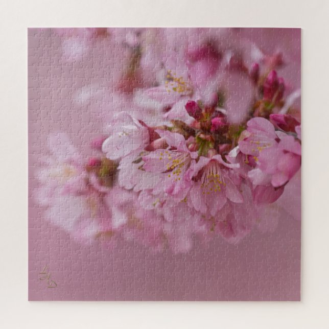 Puzzle Reflets Rose Pâle des Fleurs de Cerisier Sakura (Vertical)