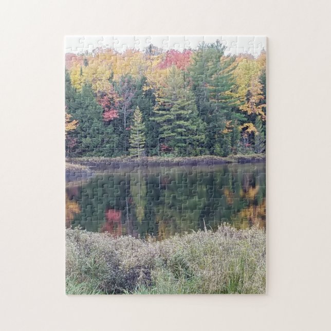 Puzzle Réflexion d'automne sur le lac (Vertical)