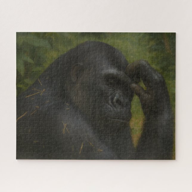 Puzzle Réflexion de Gorilla - Portrait réfléchi de la fau (Horizontal)