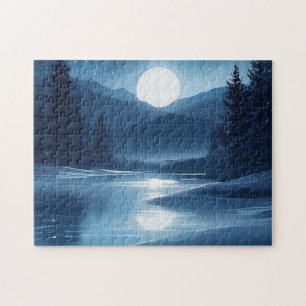 Puzzle Réflexions célestes Aquarelle Lune