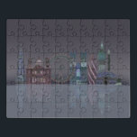 Puzzle Réflexions de la nuit Londres Skyline<br><div class="desc">London Skyline Night Reflections par Fab Funky. Il présente des monuments célèbres de Londres contre un beau ciel nocturne.</div>