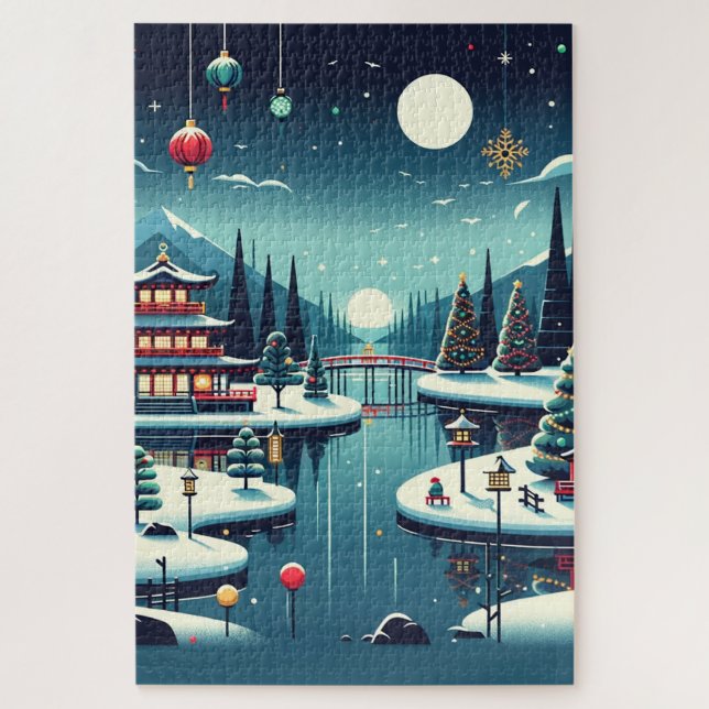 Puzzle Réflexions de Yuletide sur le Sac fourre-tout Est (Vertical)