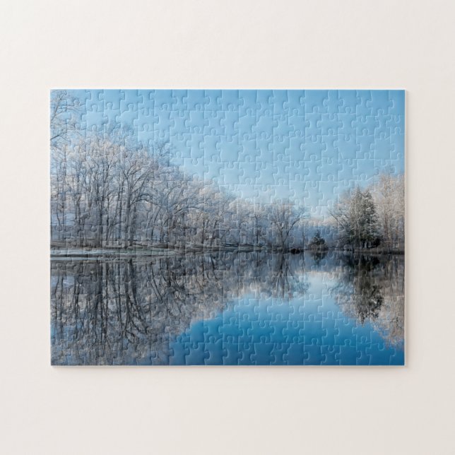 Puzzle Réflexions hivernales du lac Mallard (Horizontal)