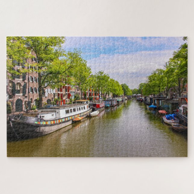 Puzzle Réflexions sur l'eau, Amsterdam, Pays-Bas (Horizontal)
