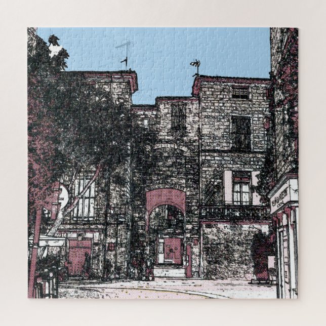 Puzzle Regard sur la ville Pezenas France (Vertical)