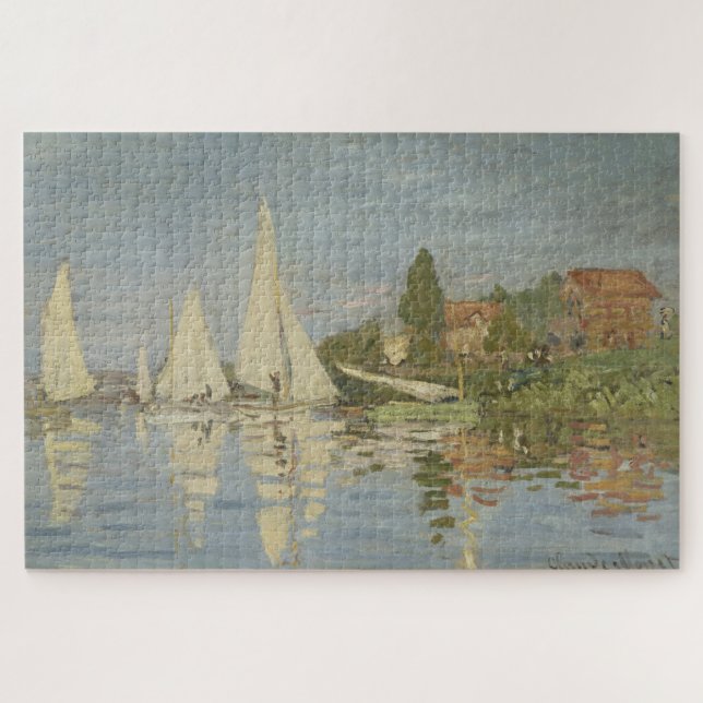 Puzzle Régates à Argenteuil, peinture à l'huile, Claude M (Horizontal)