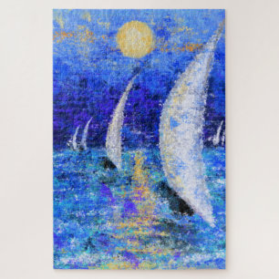 Puzzle Regatta Sailing - Art Abstrait peinture originale