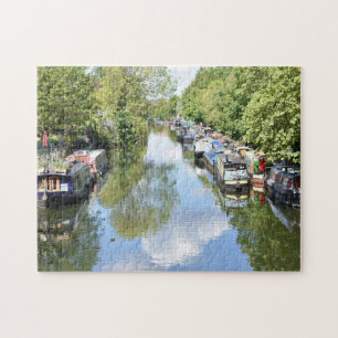 Puzzle Regent's Canal Boats Londres Royaume-Uni Royaume-U