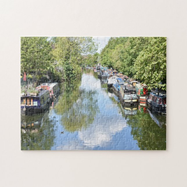 Puzzle Regent's Canal Boats Londres Royaume-Uni Royaume-U (Horizontal)