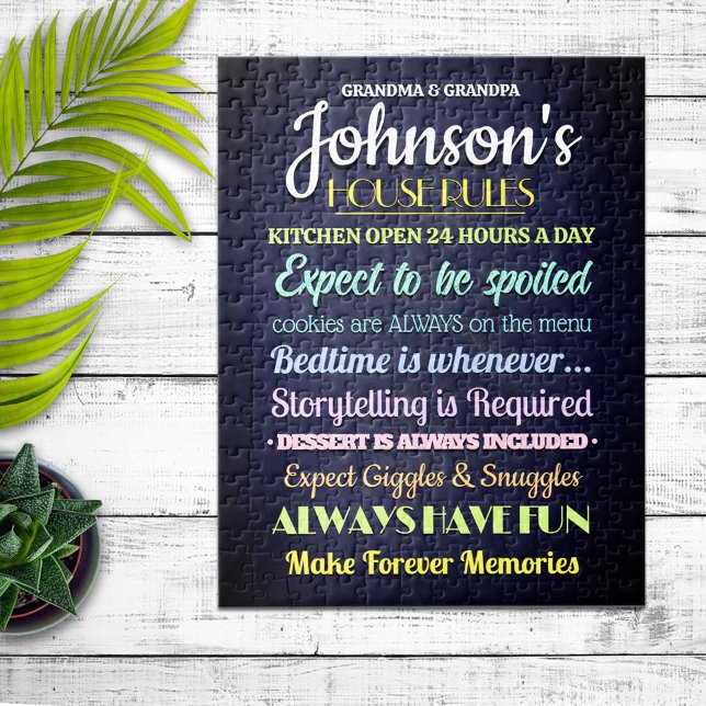 Puzzle Règles de la maison des grands-parents Personnalis (Créateur téléchargé)