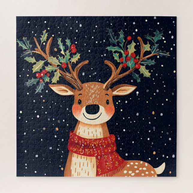 Puzzle Reindeer Starry Noël Twinkle soir (Vertical)