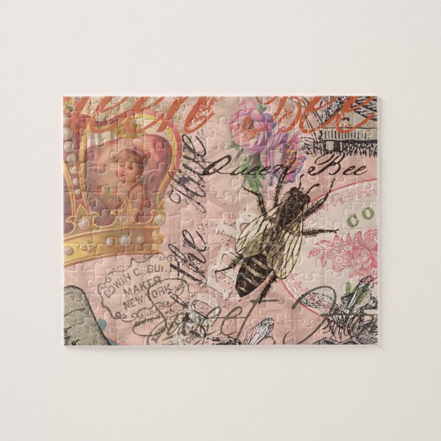 Puzzle Reine Abeille Vintage Beau Collage (Horizontal)