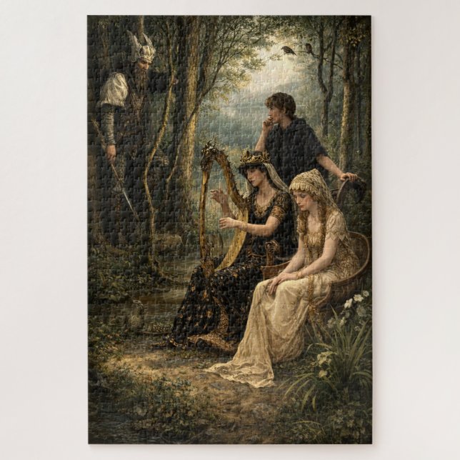 Puzzle Reine de conte de fées médiéval dans les bois avec (Vertical)