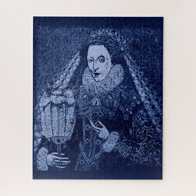 Puzzle Reine Elizabeth I en bleu (Vertical)