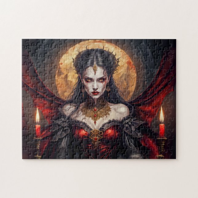 Puzzle Reine Vampire sous la lune brillante (Horizontal)