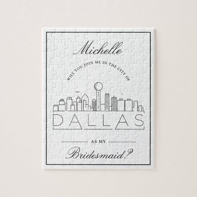 Puzzle Rejoignez-Moi À Dallas Bridesmaid Demande Jigsaw (Vertical)