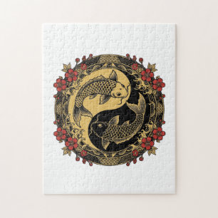 Puzzle Relief Rond Ornemental de Dragon Impérial Chinois 