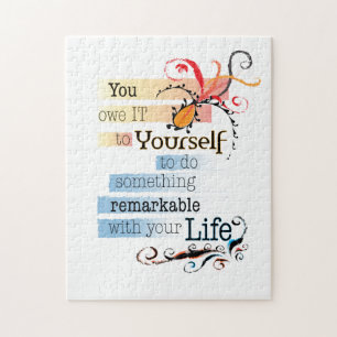 Puzzle Remarquable LIFE Inspirational Citation illustrée
