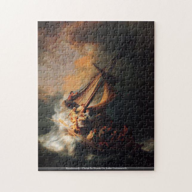 Puzzle Rembrandt - Christ dans la tempête sur le lac (Vertical)