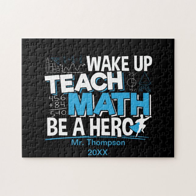 Puzzle Remerciement pour un professeur de mathématiques - (Horizontal)