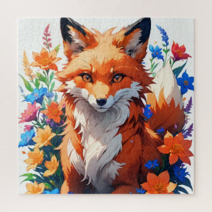 Puzzle Renard à fleurs