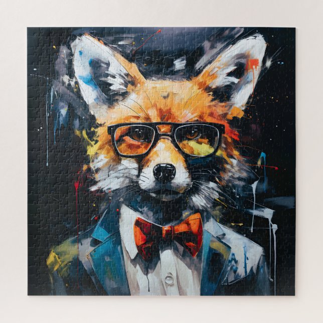 Puzzle Renard Abstrait minimaliste (Vertical)