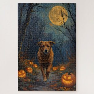 Puzzle Renard américain anglais Halloween Forêt ensorcelé