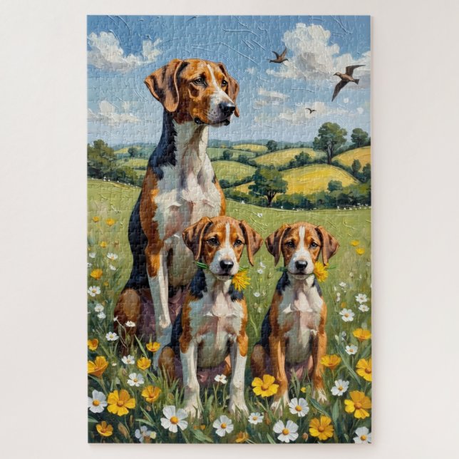 Puzzle Renard anglais Buttercup Prairie Art (Vertical)