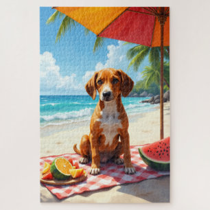 Puzzle Renard anglais de la plage scène détente