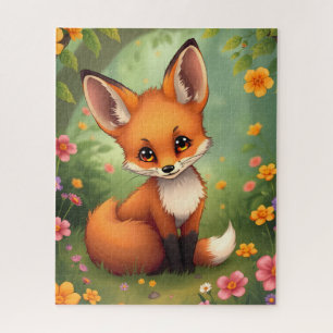 Puzzle Renard brun mignon dans la forêt