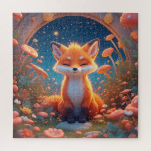 Puzzle Renard Charmant Assis au Milieu d'une Forêt Fantas
