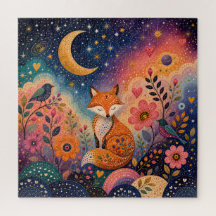 Renard dans le jardin d'étoiles