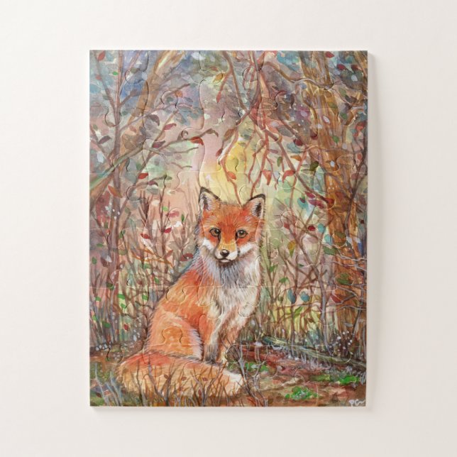 Puzzle Renard dans les bois d'automne (Vertical)