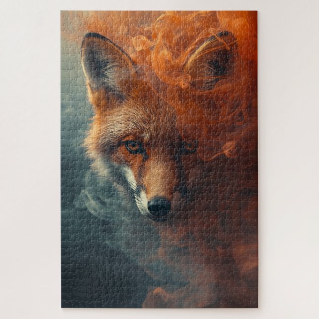 Puzzle Renard Éthéré dans la Fumée et le Brouillard – Puz (Vertical)